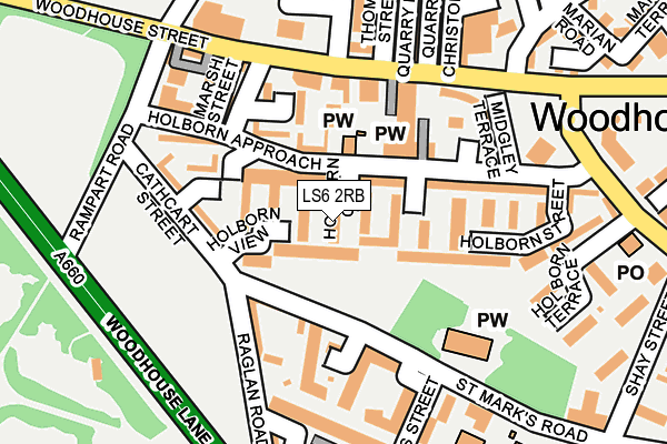 LS6 2RB map - OS OpenMap – Local (Ordnance Survey) LS6 2RB map - OS OpenMap – Local (Ordnance Survey)
