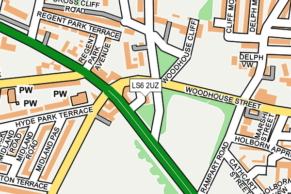 LS6 2UZ map - OS OpenMap – Local (Ordnance Survey) LS6 2UZ map - OS OpenMap – Local (Ordnance Survey)