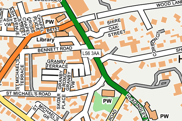 LS6 3AA map - OS OpenMap – Local (Ordnance Survey) LS6 3AA map - OS OpenMap – Local (Ordnance Survey)