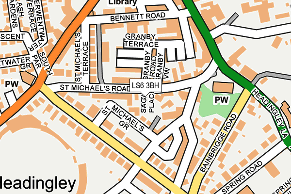 LS6 3BH map - OS OpenMap – Local (Ordnance Survey) LS6 3BH map - OS OpenMap – Local (Ordnance Survey)