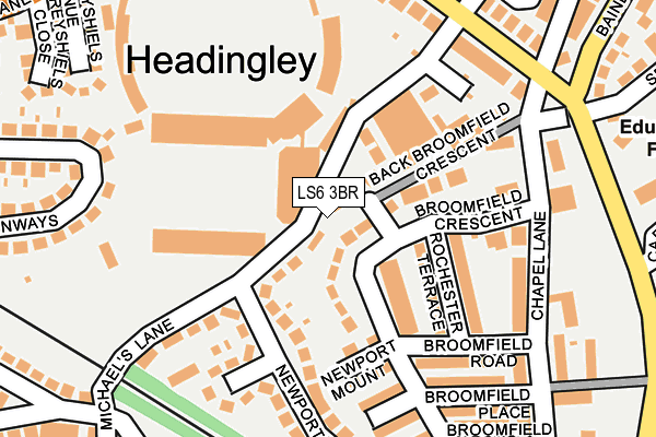LS6 3BR map - OS OpenMap – Local (Ordnance Survey) LS6 3BR map - OS OpenMap – Local (Ordnance Survey)