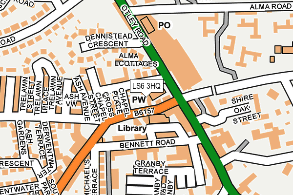 LS6 3HQ map - OS OpenMap – Local (Ordnance Survey) LS6 3HQ map - OS OpenMap – Local (Ordnance Survey)