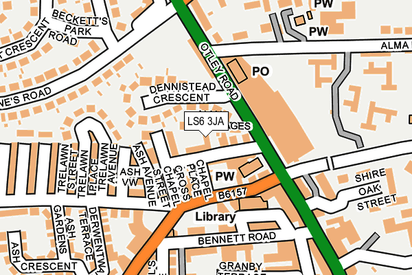 LS6 3JA map - OS OpenMap – Local (Ordnance Survey) LS6 3JA map - OS OpenMap – Local (Ordnance Survey)