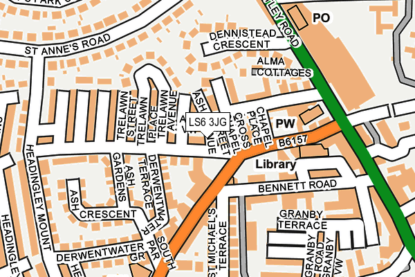 LS6 3JG map - OS OpenMap – Local (Ordnance Survey) LS6 3JG map - OS OpenMap – Local (Ordnance Survey)