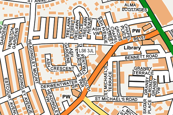 LS6 3JL map - OS OpenMap – Local (Ordnance Survey) LS6 3JL map - OS OpenMap – Local (Ordnance Survey)