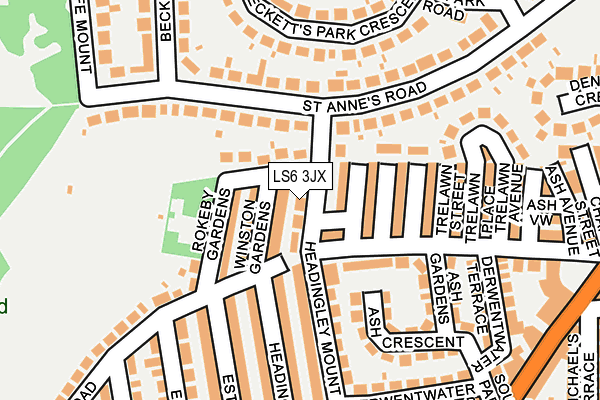 LS6 3JX map - OS OpenMap – Local (Ordnance Survey) LS6 3JX map - OS OpenMap – Local (Ordnance Survey)