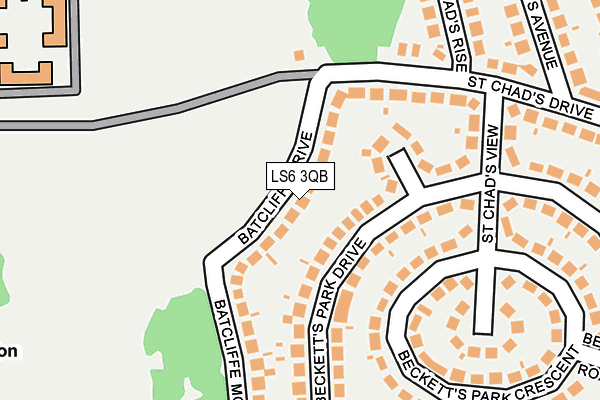 LS6 3QB map - OS OpenMap – Local (Ordnance Survey) LS6 3QB map - OS OpenMap – Local (Ordnance Survey)