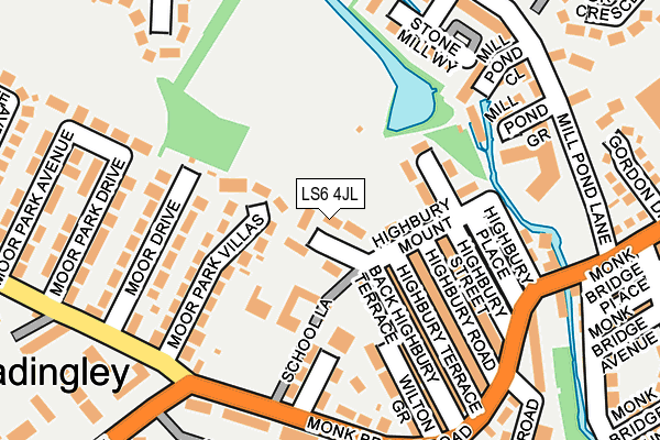 LS6 4JL map - OS OpenMap – Local (Ordnance Survey) LS6 4JL map - OS OpenMap – Local (Ordnance Survey)