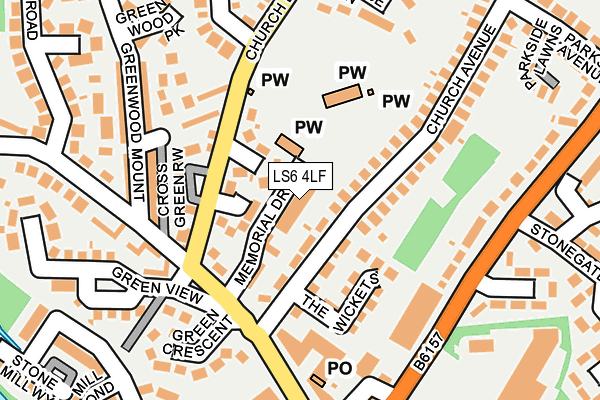 LS6 4LF map - OS OpenMap – Local (Ordnance Survey) LS6 4LF map - OS OpenMap – Local (Ordnance Survey)