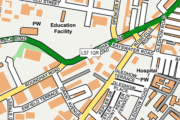 LS7 1QR map - OS OpenMap – Local (Ordnance Survey) LS7 1QR map - OS OpenMap – Local (Ordnance Survey)