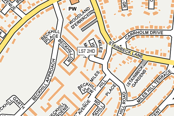 LS7 2HD map - OS OpenMap – Local (Ordnance Survey) LS7 2HD map - OS OpenMap – Local (Ordnance Survey)