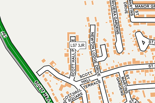 LS7 3JR map - OS OpenMap – Local (Ordnance Survey) LS7 3JR map - OS OpenMap – Local (Ordnance Survey)