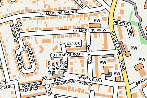 LS7 3JX map - OS OpenMap – Local (Ordnance Survey) LS7 3JX map - OS OpenMap – Local (Ordnance Survey)
