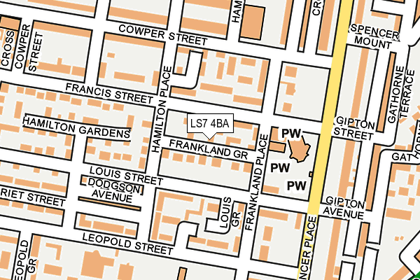 LS7 4BA map - OS OpenMap – Local (Ordnance Survey) LS7 4BA map - OS OpenMap – Local (Ordnance Survey)