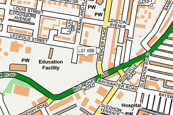 LS7 4BB map - OS OpenMap – Local (Ordnance Survey) LS7 4BB map - OS OpenMap – Local (Ordnance Survey)