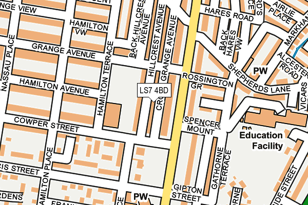 LS7 4BD map - OS OpenMap – Local (Ordnance Survey) LS7 4BD map - OS OpenMap – Local (Ordnance Survey)