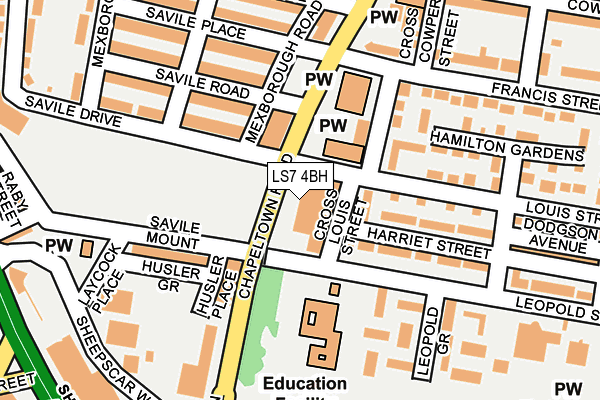 LS7 4BH map - OS OpenMap – Local (Ordnance Survey) LS7 4BH map - OS OpenMap – Local (Ordnance Survey)