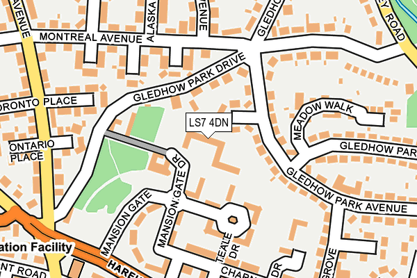 LS7 4DN map - OS OpenMap – Local (Ordnance Survey) LS7 4DN map - OS OpenMap – Local (Ordnance Survey)