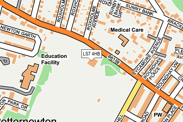 LS7 4HB map - OS OpenMap – Local (Ordnance Survey) LS7 4HB map - OS OpenMap – Local (Ordnance Survey)