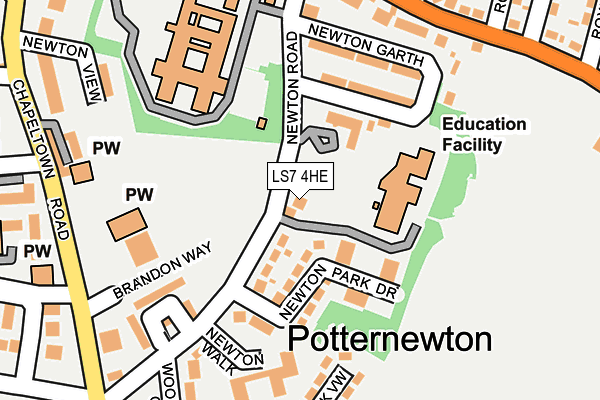 LS7 4HE map - OS OpenMap – Local (Ordnance Survey) LS7 4HE map - OS OpenMap – Local (Ordnance Survey)