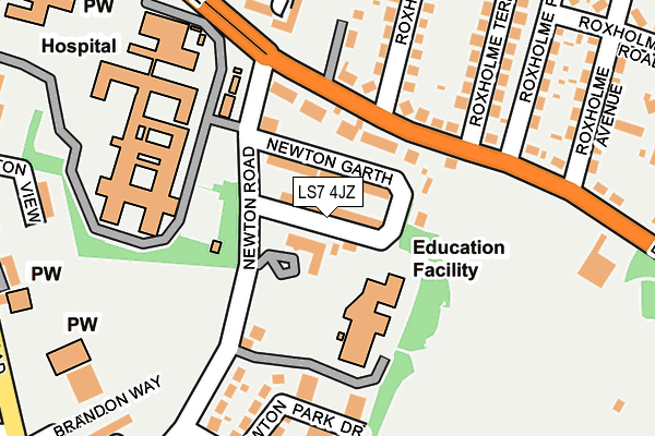 LS7 4JZ map - OS OpenMap – Local (Ordnance Survey) LS7 4JZ map - OS OpenMap – Local (Ordnance Survey)