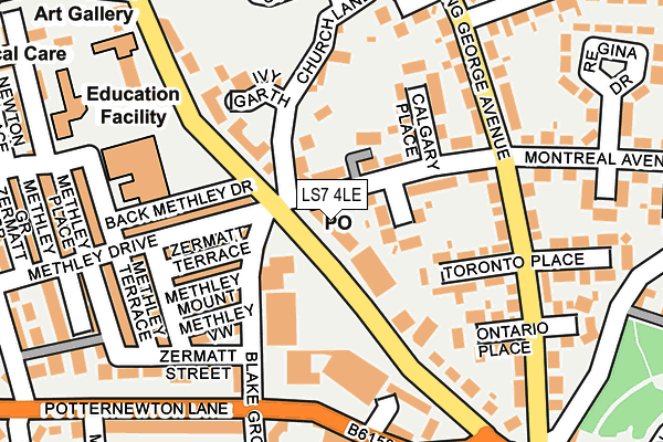 LS7 4LE map - OS OpenMap – Local (Ordnance Survey) LS7 4LE map - OS OpenMap – Local (Ordnance Survey)
