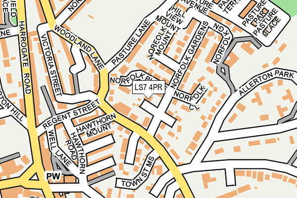 LS7 4PR map - OS OpenMap – Local (Ordnance Survey) LS7 4PR map - OS OpenMap – Local (Ordnance Survey)