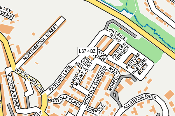 LS7 4QZ map - OS OpenMap – Local (Ordnance Survey) LS7 4QZ map - OS OpenMap – Local (Ordnance Survey)
