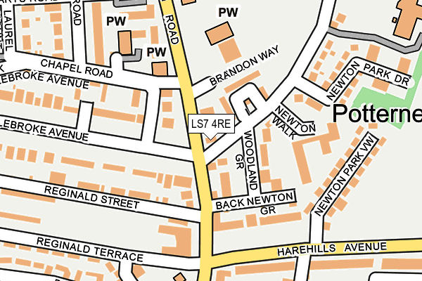 LS7 4RE map - OS OpenMap – Local (Ordnance Survey) LS7 4RE map - OS OpenMap – Local (Ordnance Survey)