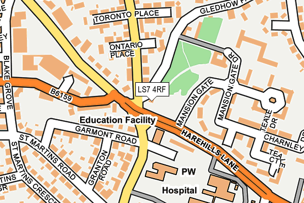LS7 4RF map - OS OpenMap – Local (Ordnance Survey) LS7 4RF map - OS OpenMap – Local (Ordnance Survey)