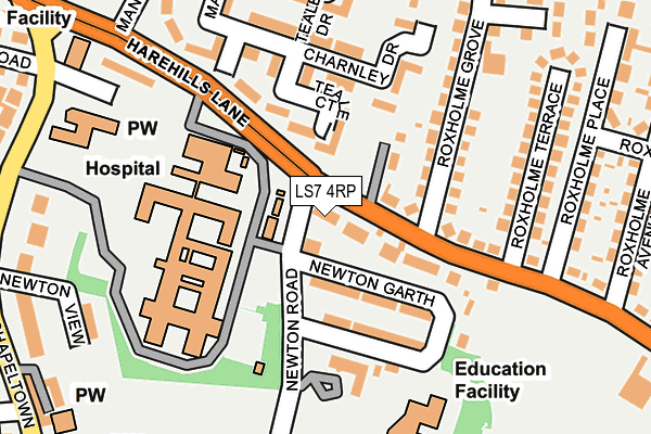 LS7 4RP map - OS OpenMap – Local (Ordnance Survey) LS7 4RP map - OS OpenMap – Local (Ordnance Survey)