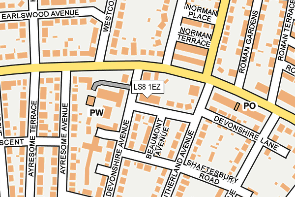LS8 1EZ map - OS OpenMap – Local (Ordnance Survey) LS8 1EZ map - OS OpenMap – Local (Ordnance Survey)