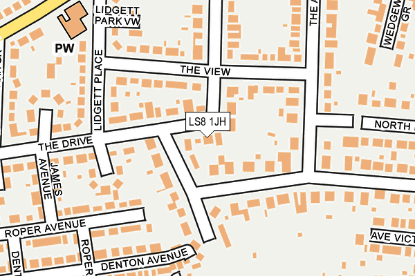 LS8 1JH map - OS OpenMap – Local (Ordnance Survey) LS8 1JH map - OS OpenMap – Local (Ordnance Survey)