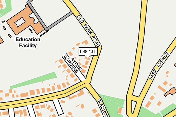 LS8 1JT map - OS OpenMap – Local (Ordnance Survey) LS8 1JT map - OS OpenMap – Local (Ordnance Survey)