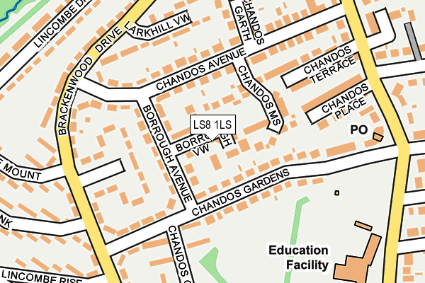 LS8 1LS map - OS OpenMap – Local (Ordnance Survey) LS8 1LS map - OS OpenMap – Local (Ordnance Survey)