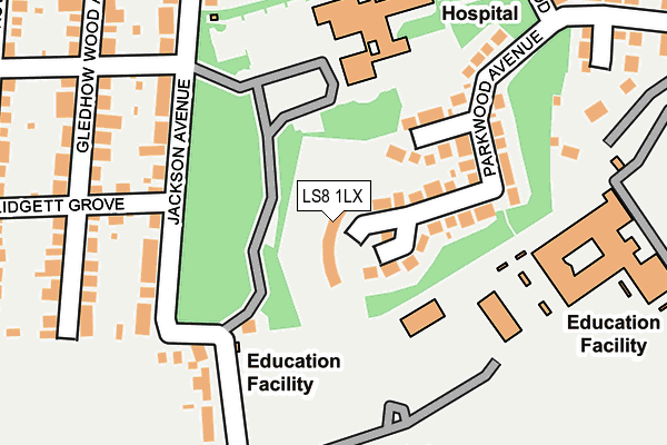 LS8 1LX map - OS OpenMap – Local (Ordnance Survey) LS8 1LX map - OS OpenMap – Local (Ordnance Survey)