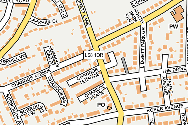 LS8 1QR map - OS OpenMap – Local (Ordnance Survey) LS8 1QR map - OS OpenMap – Local (Ordnance Survey)