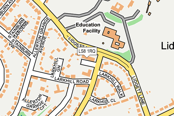 LS8 1RQ map - OS OpenMap – Local (Ordnance Survey) LS8 1RQ map - OS OpenMap – Local (Ordnance Survey)