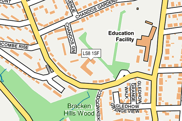 LS8 1SF map - OS OpenMap – Local (Ordnance Survey) LS8 1SF map - OS OpenMap – Local (Ordnance Survey)
