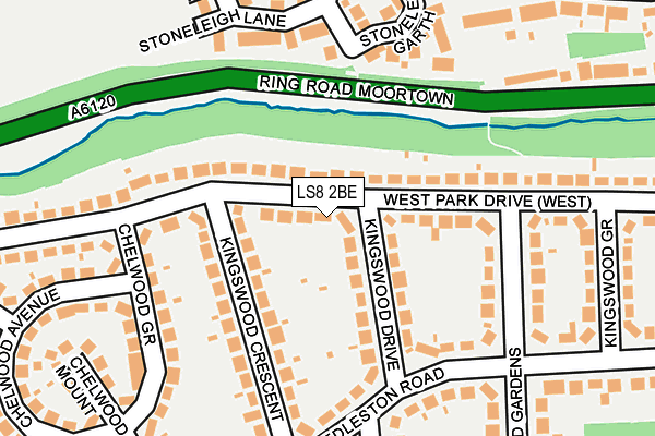 LS8 2BE map - OS OpenMap – Local (Ordnance Survey) LS8 2BE map - OS OpenMap – Local (Ordnance Survey)