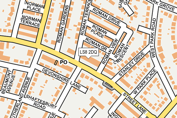 LS8 2DQ map - OS OpenMap – Local (Ordnance Survey) LS8 2DQ map - OS OpenMap – Local (Ordnance Survey)