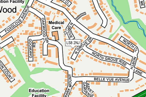 LS8 2NJ map - OS OpenMap – Local (Ordnance Survey) LS8 2NJ map - OS OpenMap – Local (Ordnance Survey)