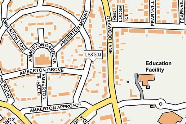 LS8 3JJ map - OS OpenMap – Local (Ordnance Survey)