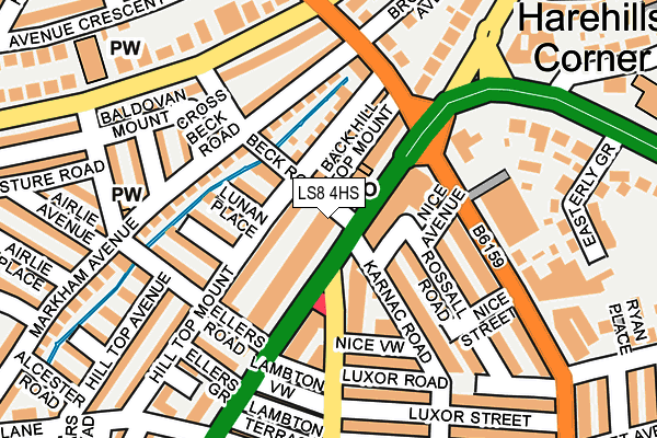 LS8 4HS map - OS OpenMap – Local (Ordnance Survey) LS8 4HS map - OS OpenMap – Local (Ordnance Survey)