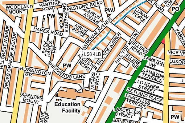 LS8 4LB map - OS OpenMap – Local (Ordnance Survey) LS8 4LB map - OS OpenMap – Local (Ordnance Survey)