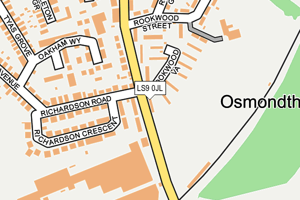 LS9 0JL map - OS OpenMap – Local (Ordnance Survey) LS9 0JL map - OS OpenMap – Local (Ordnance Survey)