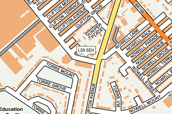 LS9 6EH map - OS OpenMap – Local (Ordnance Survey) LS9 6EH map - OS OpenMap – Local (Ordnance Survey)