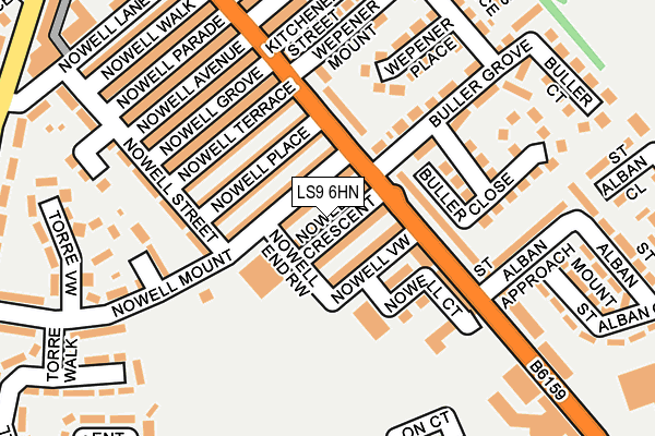 LS9 6HN map - OS OpenMap – Local (Ordnance Survey) LS9 6HN map - OS OpenMap – Local (Ordnance Survey)