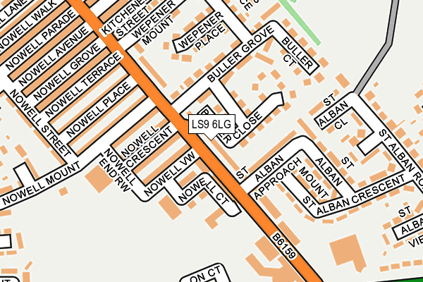 LS9 6LG map - OS OpenMap – Local (Ordnance Survey) LS9 6LG map - OS OpenMap – Local (Ordnance Survey)