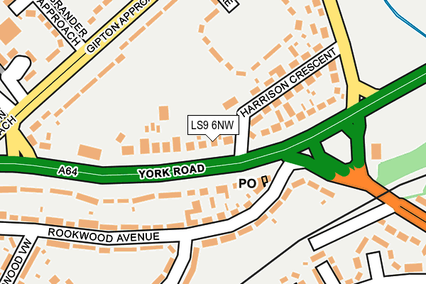 LS9 6NW map - OS OpenMap – Local (Ordnance Survey) LS9 6NW map - OS OpenMap – Local (Ordnance Survey)